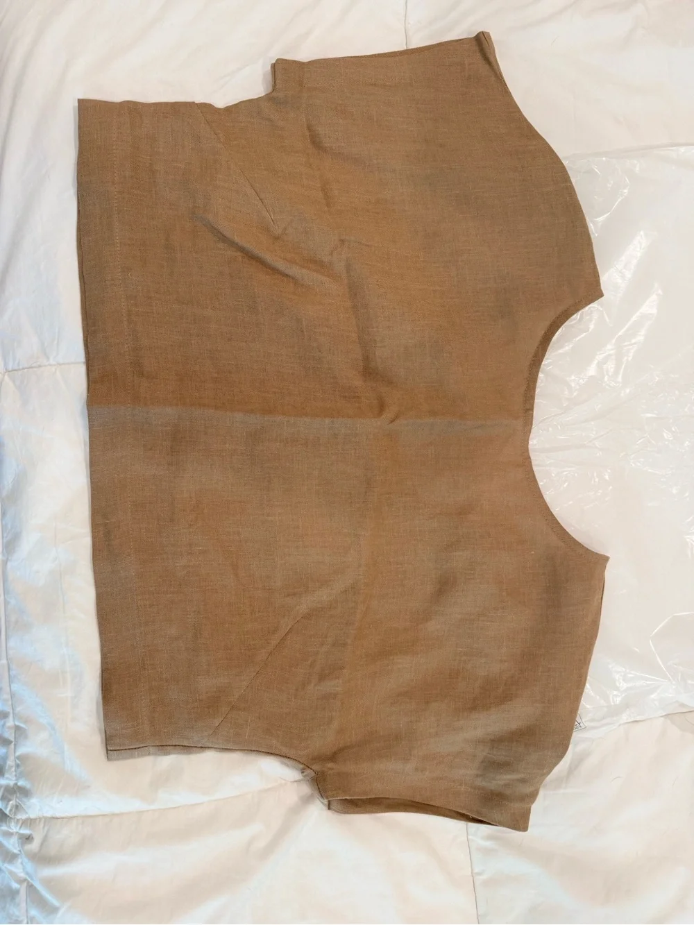 Handmade Linen Crop Top — Earthy Taupe - Picture 4 of 7